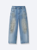 MUD STAINED JEANS - LIGHT BLUE