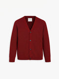 Men's Travel Merino Cardigan - Deep Red