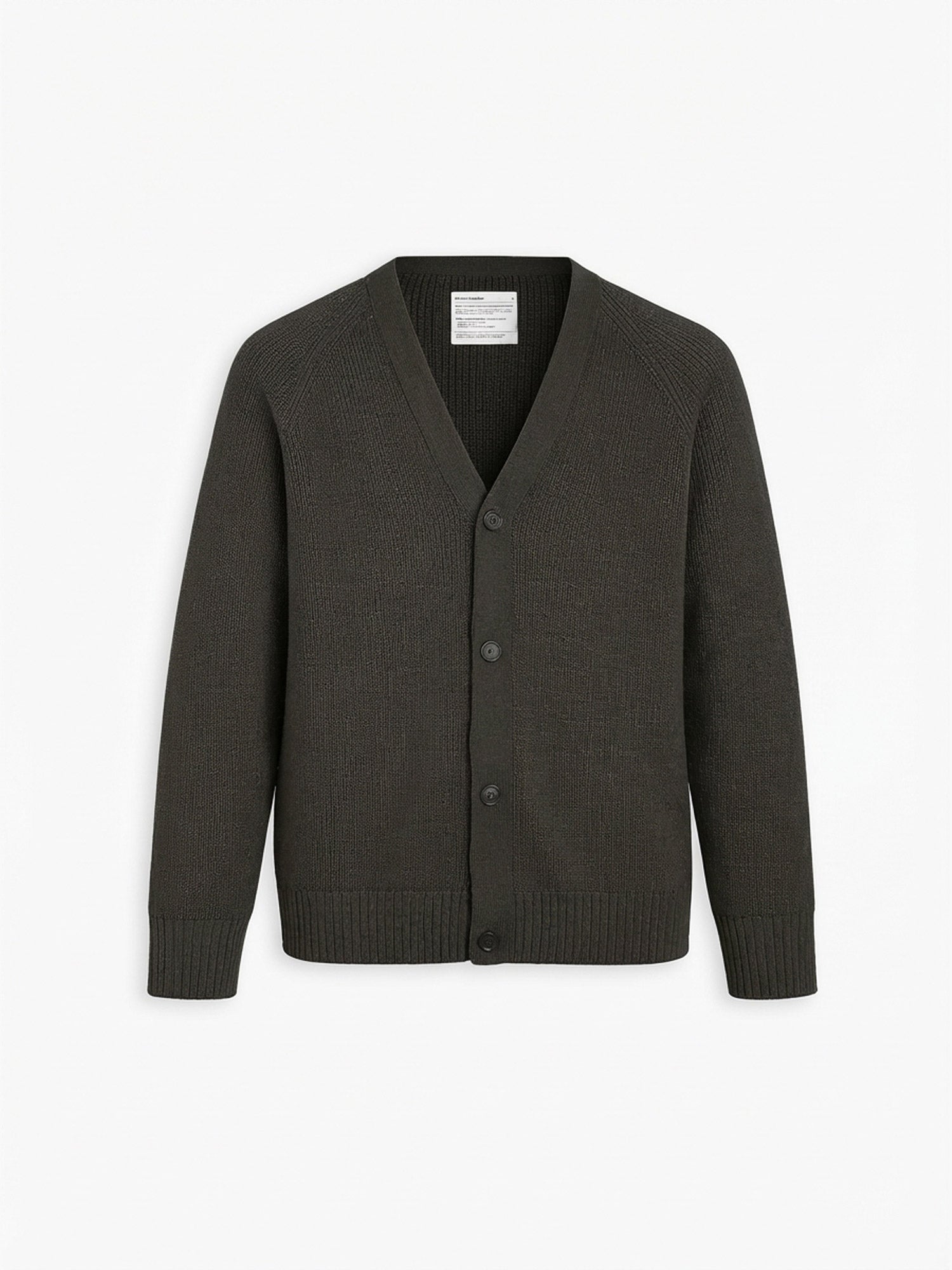 Men's Travel Merino Cardigan - Dark Green Brown