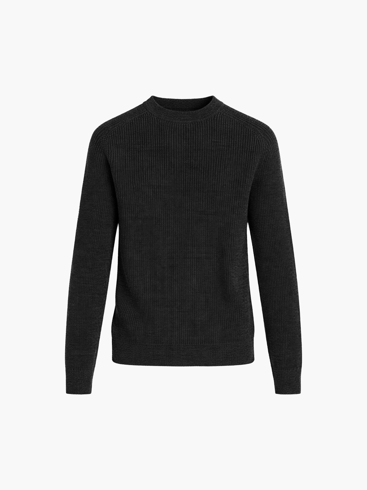 Men's Travel Merino Ribbed Crewneck - Black