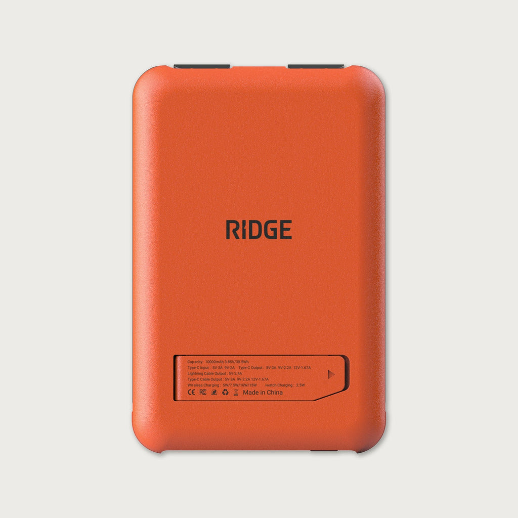 Ridge Power Bank - 10k mAh - Basecamp Orange