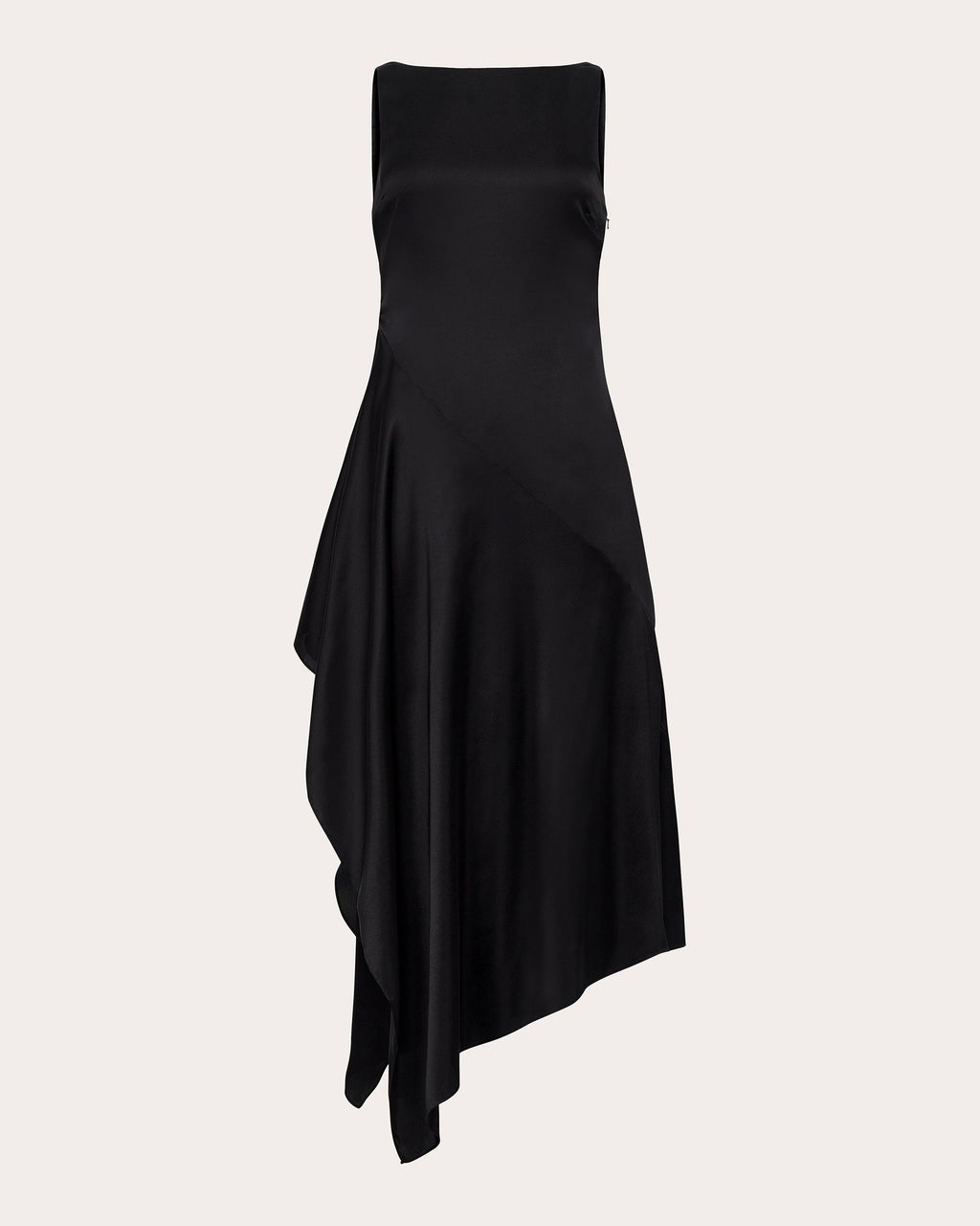 Manisha Asymmetric Draped Satin Midi Dress