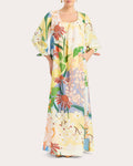 Marrakech Floral Organza Scoop Neck Gown