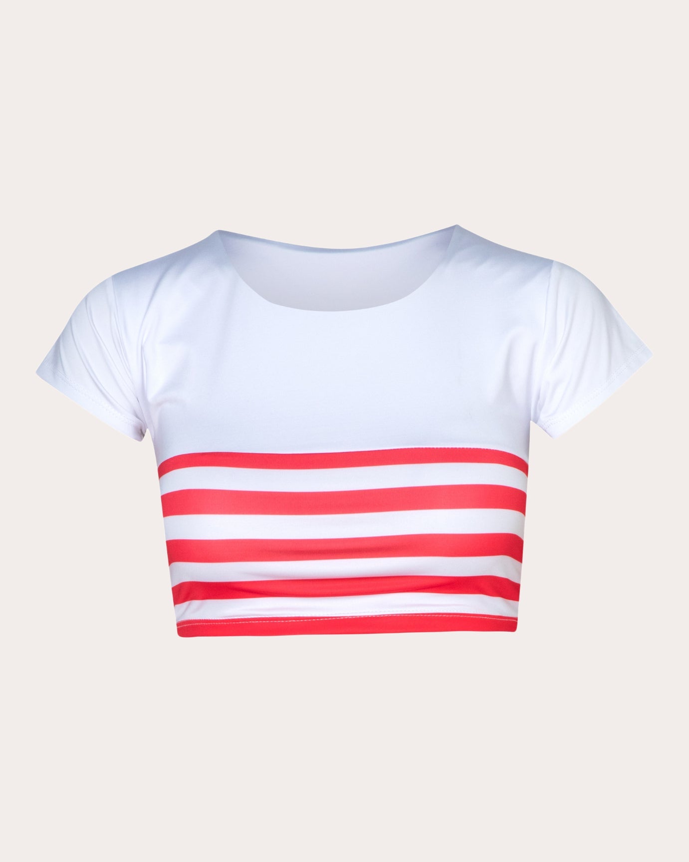 Mathilde Striped Rashguard Bikini Top