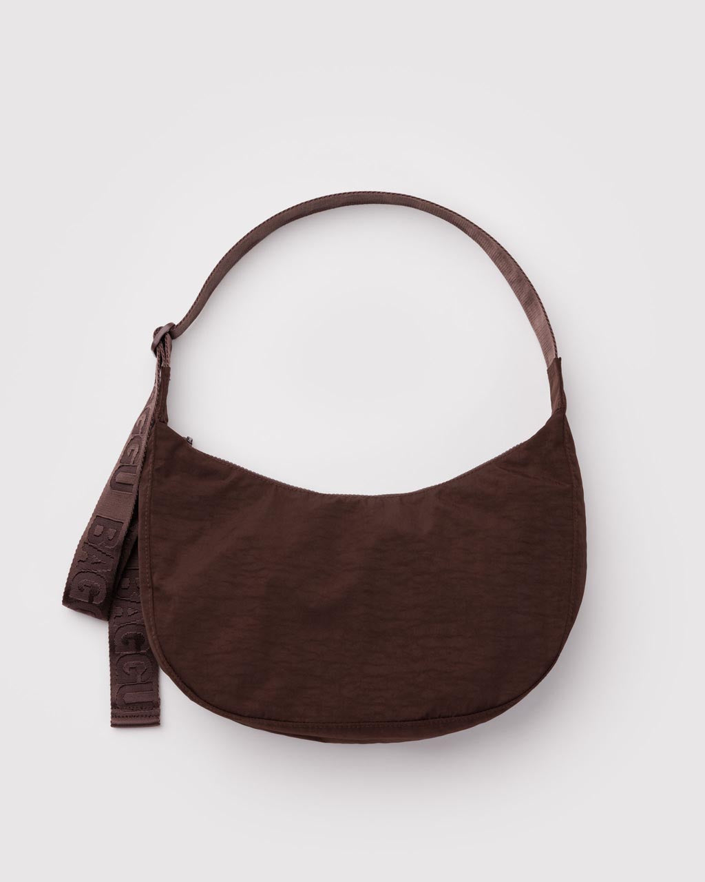 Medium Nylon Crescent Bag w/ Key Leash - Coffee