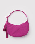 Medium Nylon Crescent Bag w/ Key Leash - Deep Fuchsia