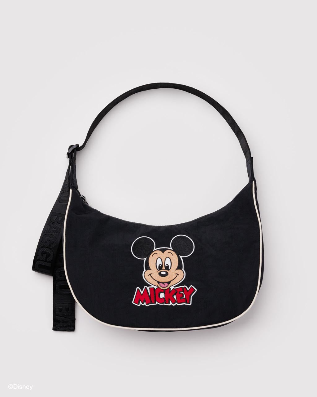 Medium Nylon Crescent Bag w/ Key Leash - Embroidered Mickey Mouse Club