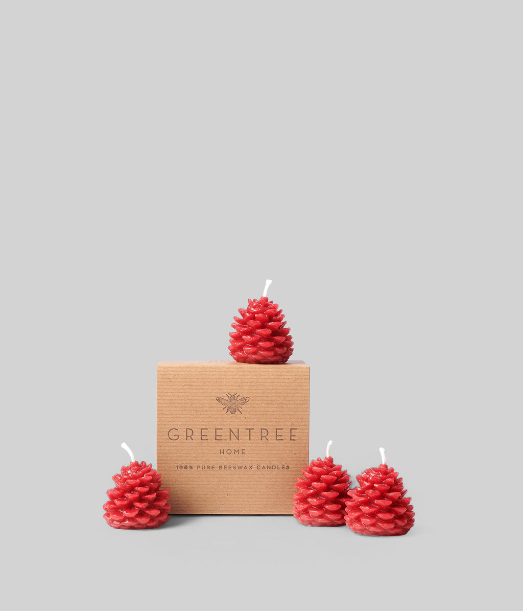 Beeswax Wee Pine Cone Candles