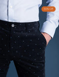 Mini Floral Print Chino - Midnight Blue