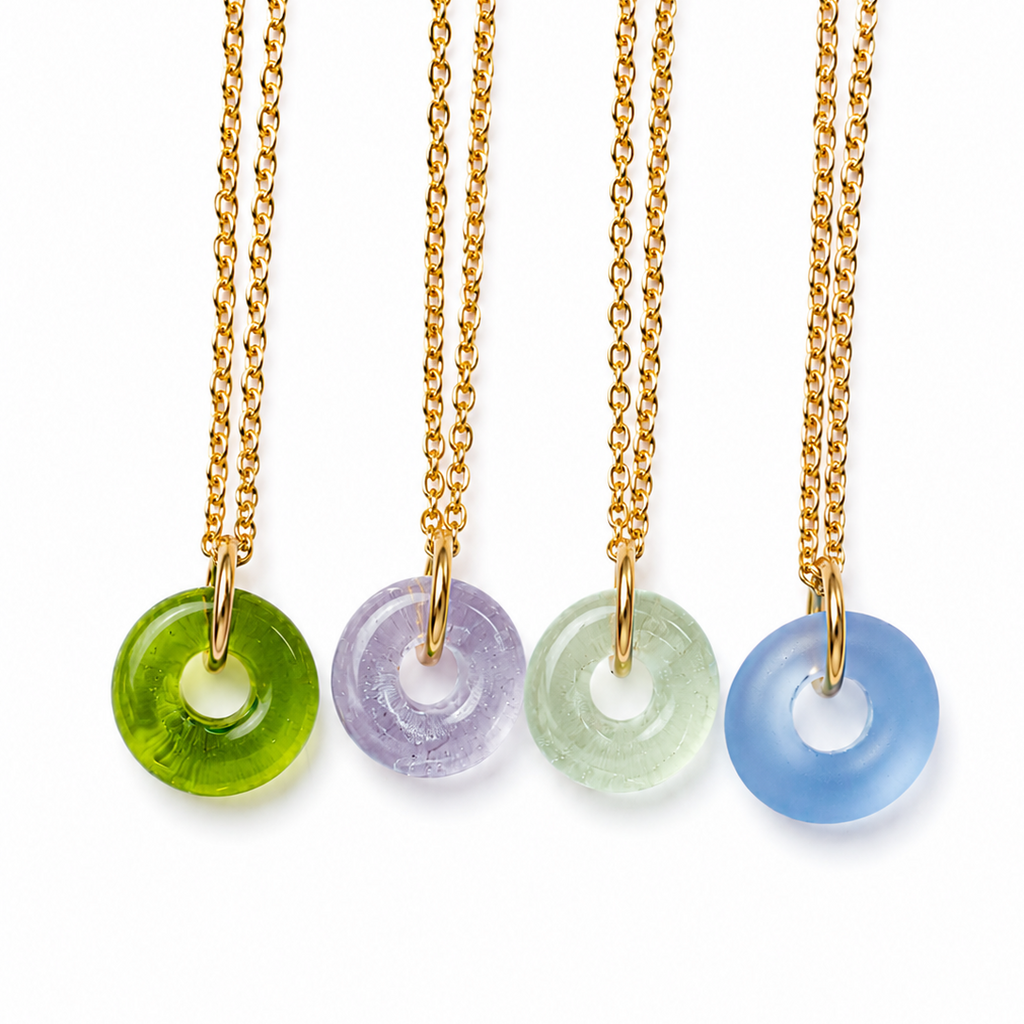 Mini Hand-Torched Glass Bead Necklace