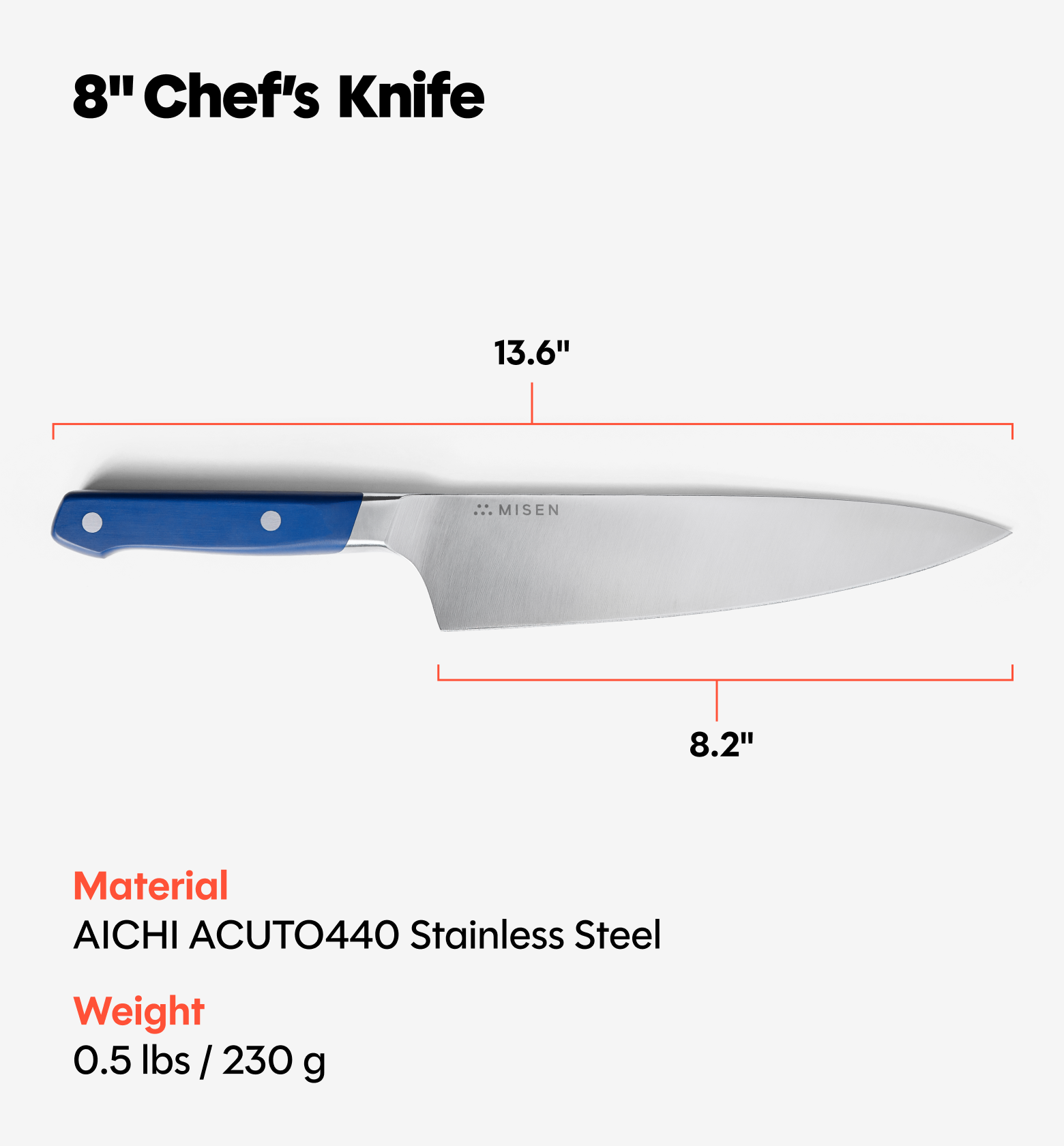 8 inch Chef's Knife - ACUTO440 - New