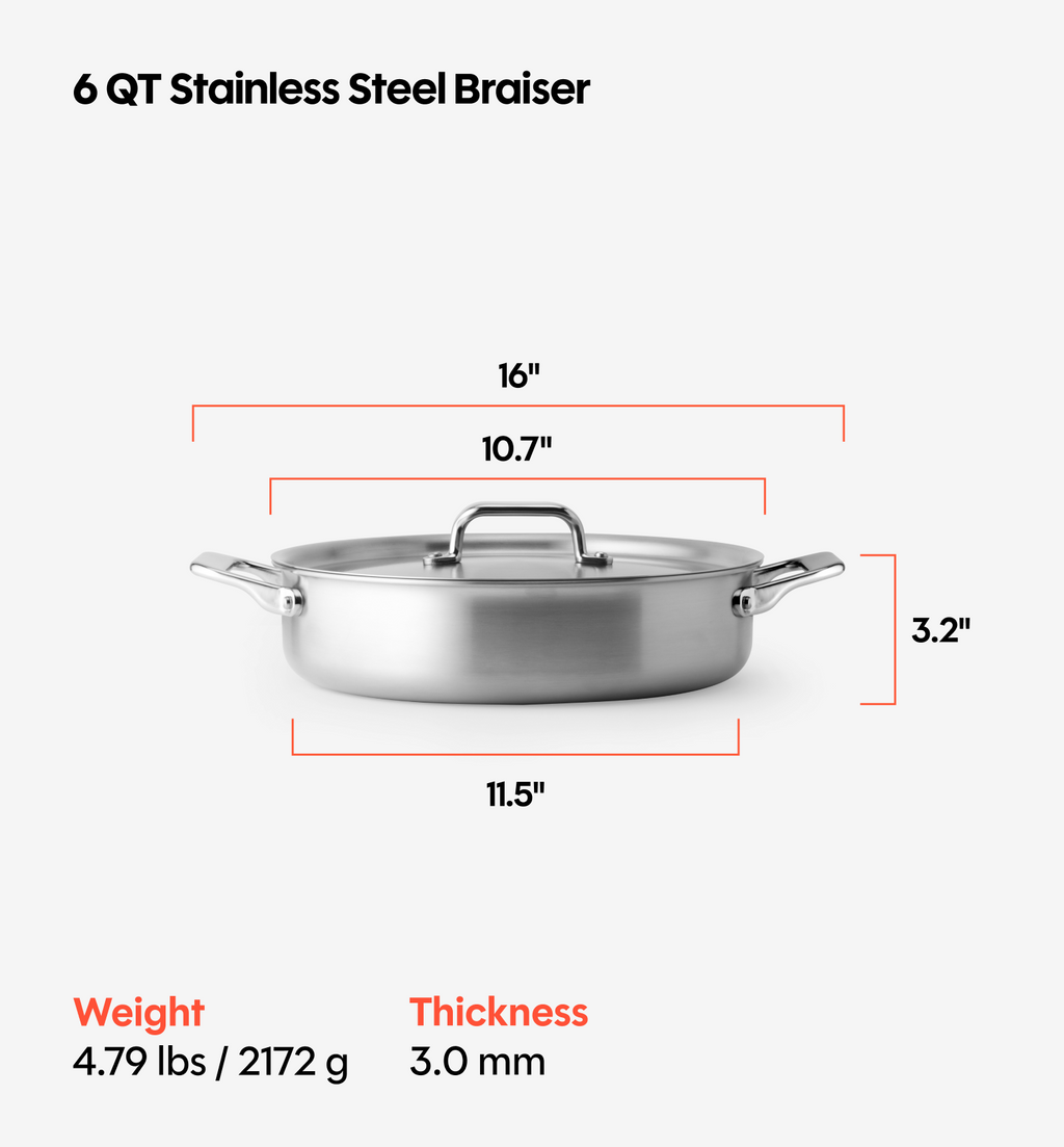 6 QT Stainless Steel Rondeau