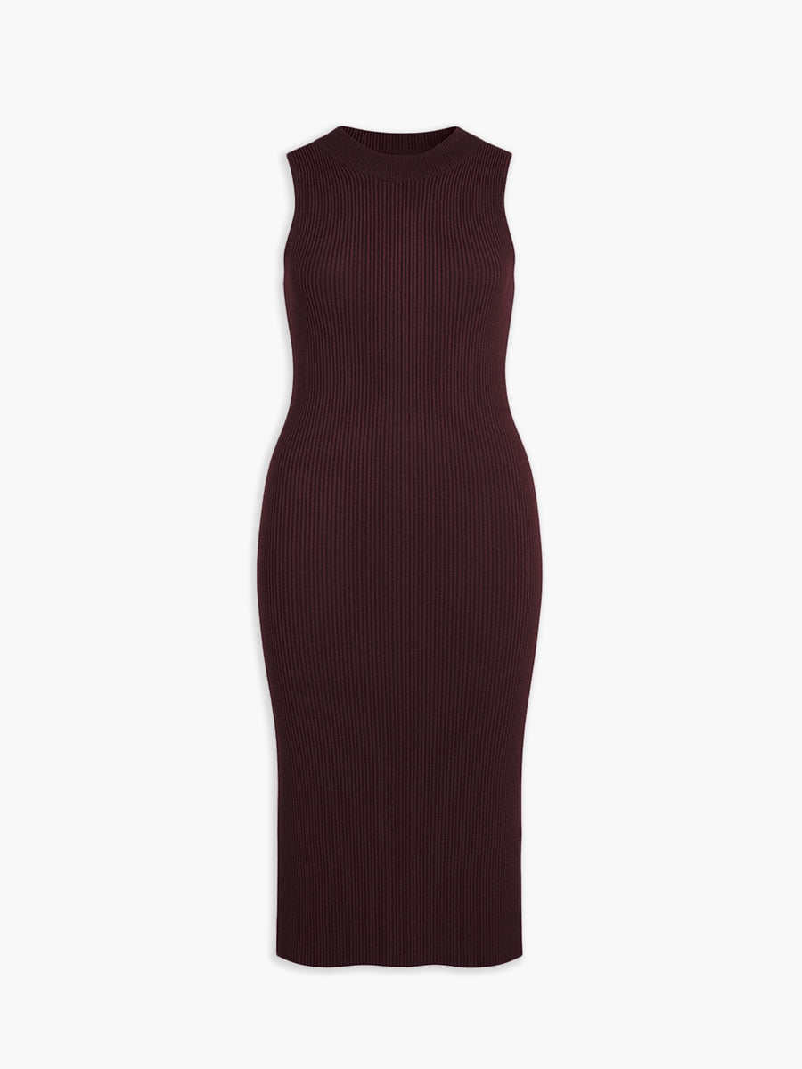Women's Atlas Sleeveless Ribbed Dress - Bordeaux