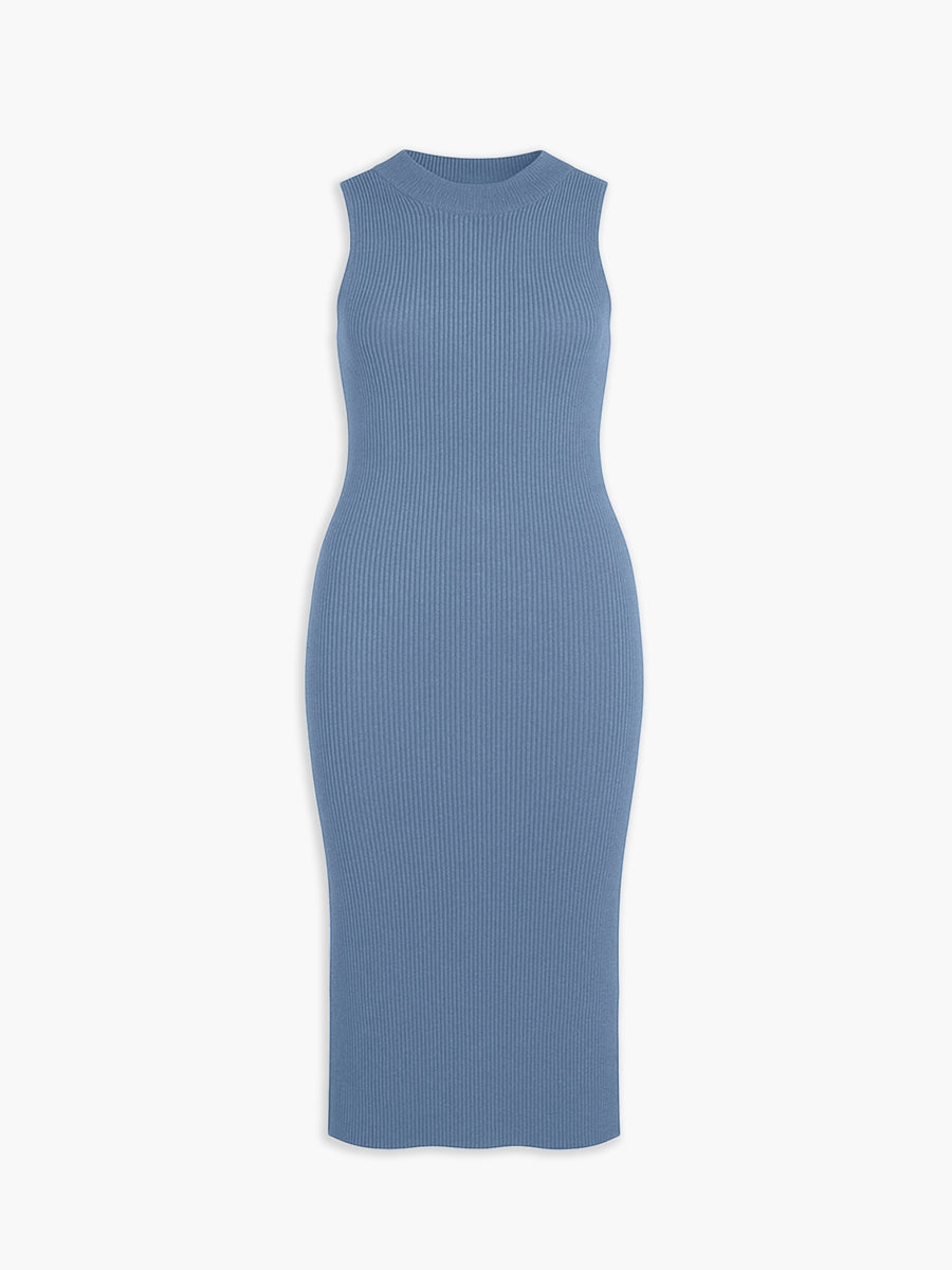Women's Atlas Sleeveless Ribbed Dress - Light Blue