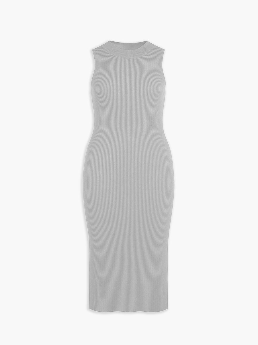 Women's Atlas Sleeveless Ribbed Dress - Light Grey