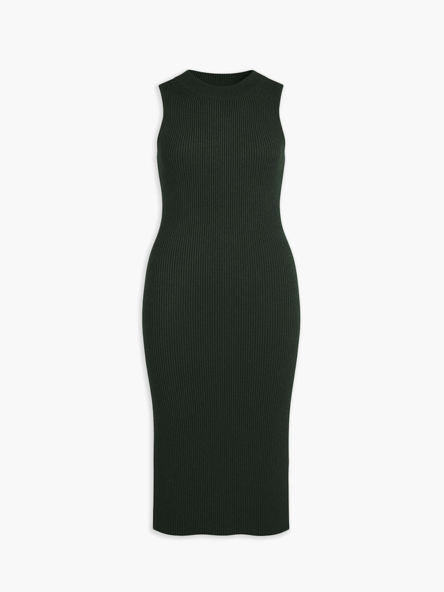 Women's Atlas Sleeveless Ribbed Dress - Moss
