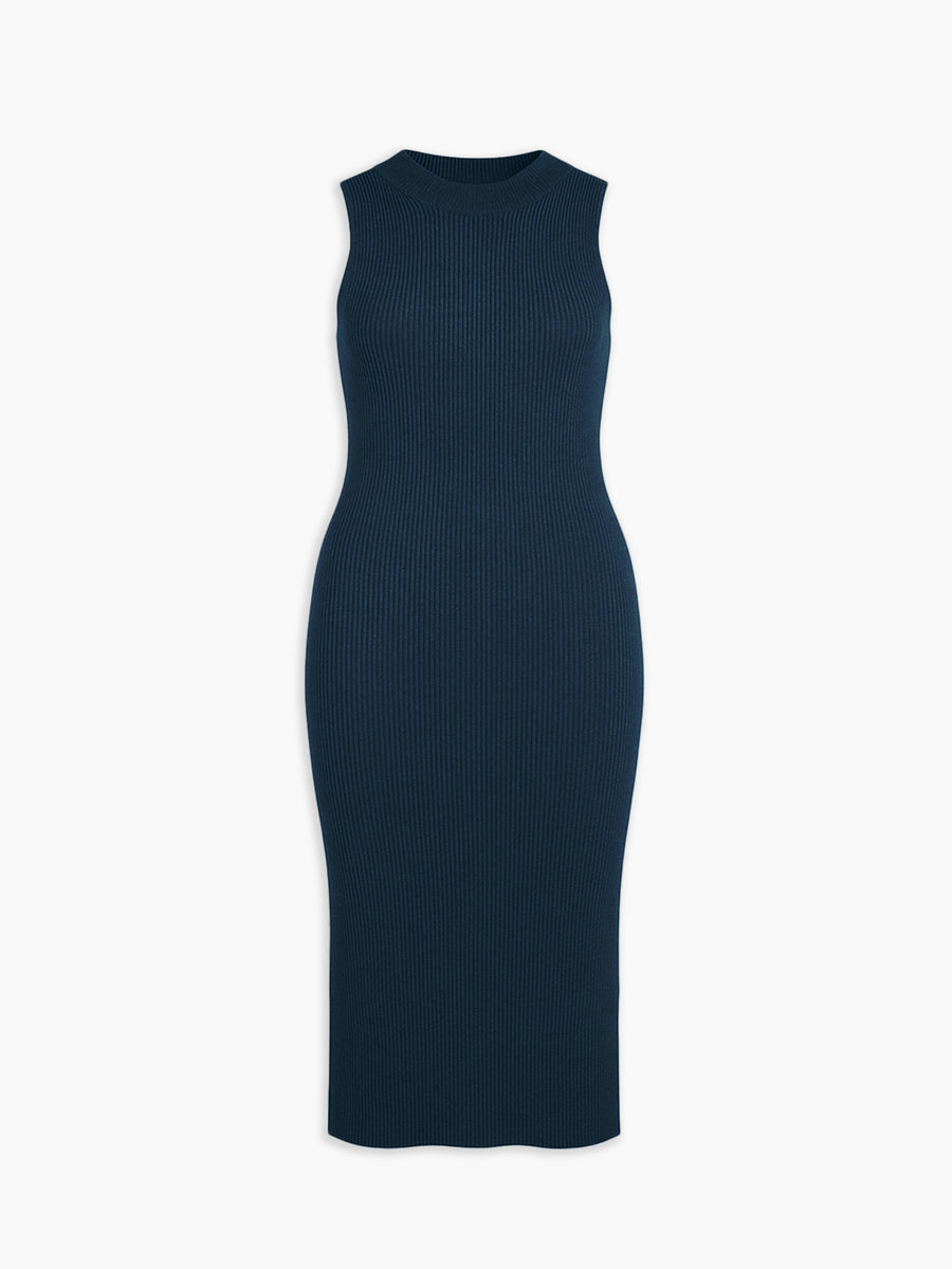 Women's Atlas Sleeveless Ribbed Dress - Peacock