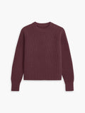 Men's Travel Merino Waffle Crewneck - Merlot