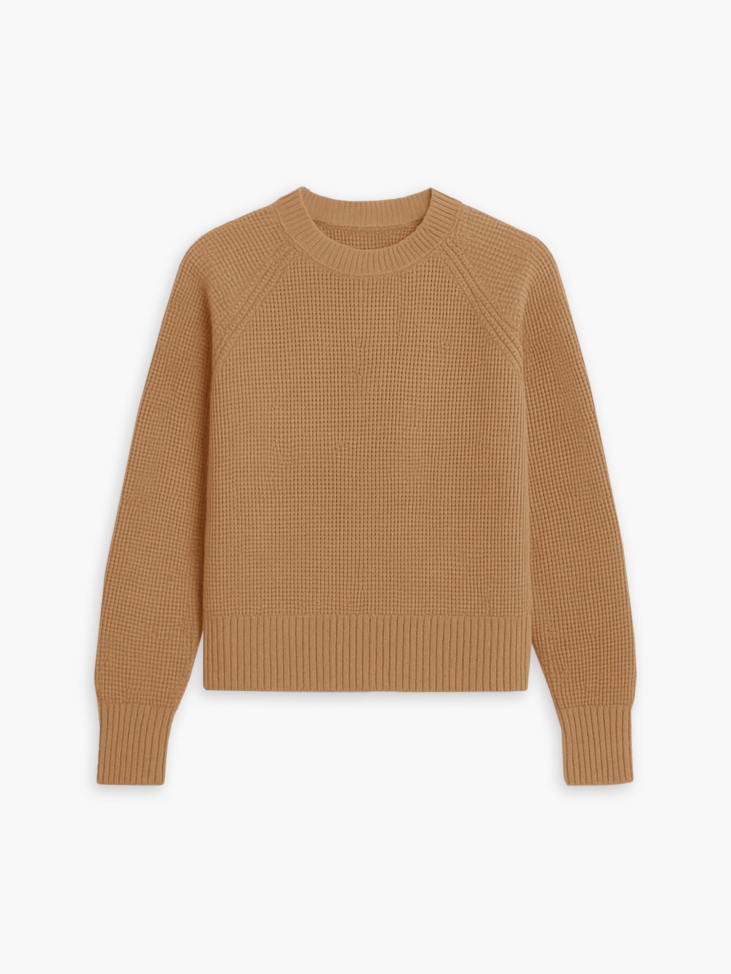 Men's Travel Merino Waffle Crewneck - Camel