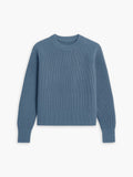 Men's Travel Merino Waffle Crewneck - Denim Blue