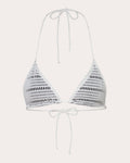 Moa Geometric Mesh Halterneck Bikini Top