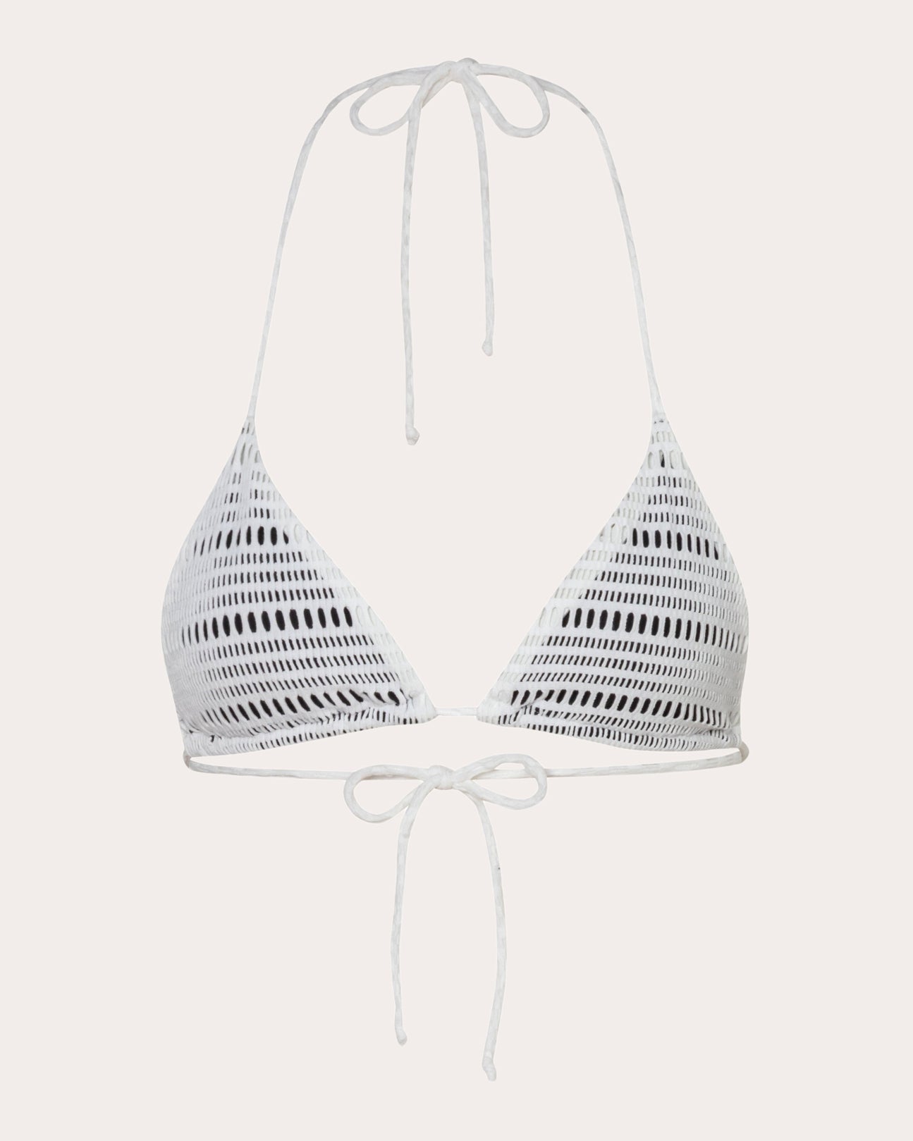 Moa Geometric Mesh Halterneck Bikini Top