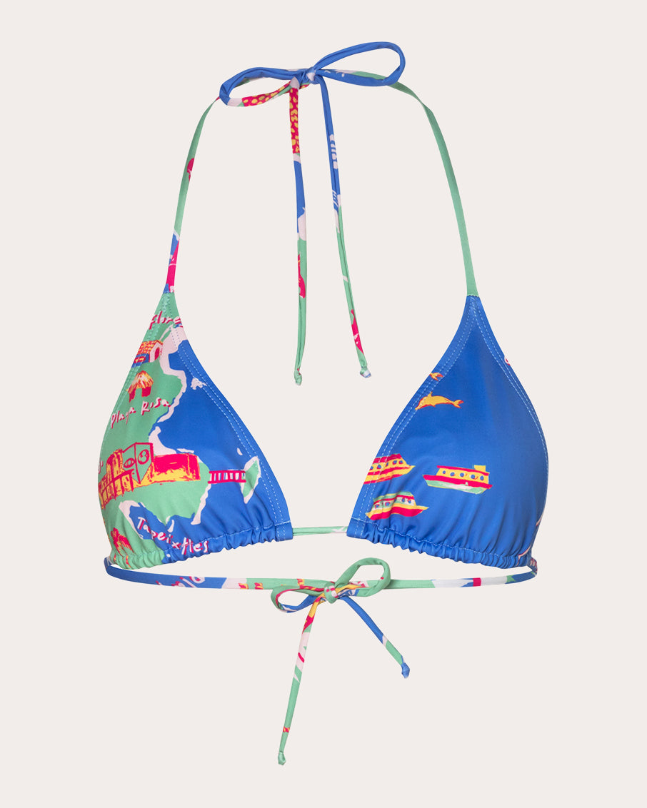 Moa Careyes Printed Triangle Bikini Top
