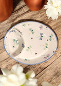 Hand-Painted Oval Ceramic Chip & Dip Bowl