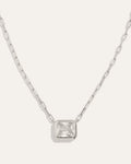 Bezel Set Essential Necklace |Silver