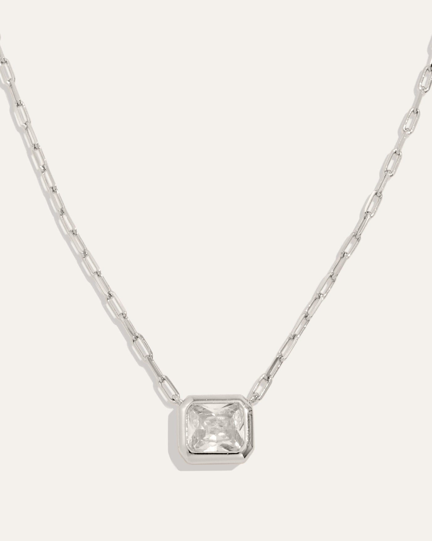 Bezel Set Essential Necklace |Silver