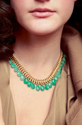 Green Gemstone Statement Necklace