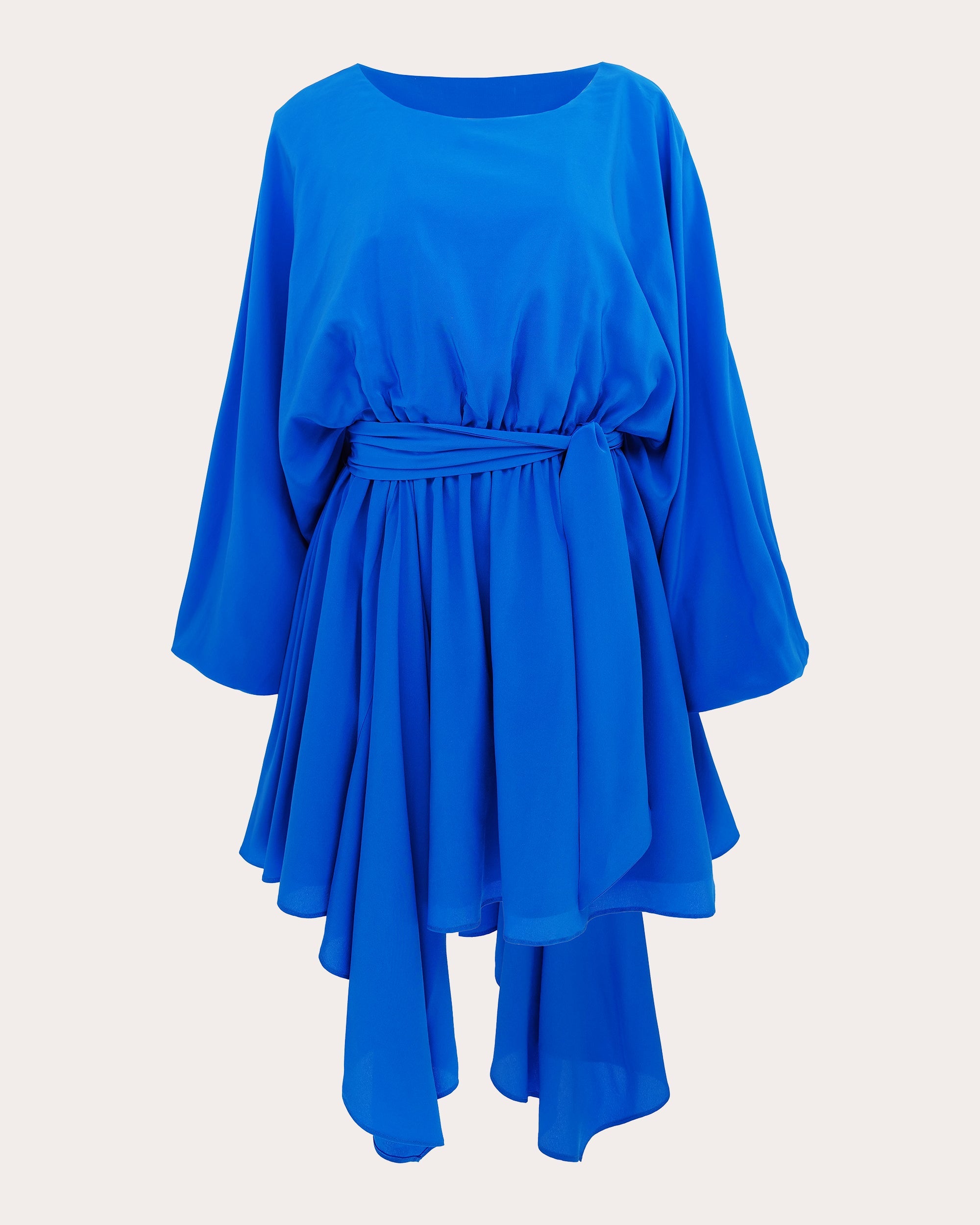 Naila Silk Crepe Asymmetric Mini Dress