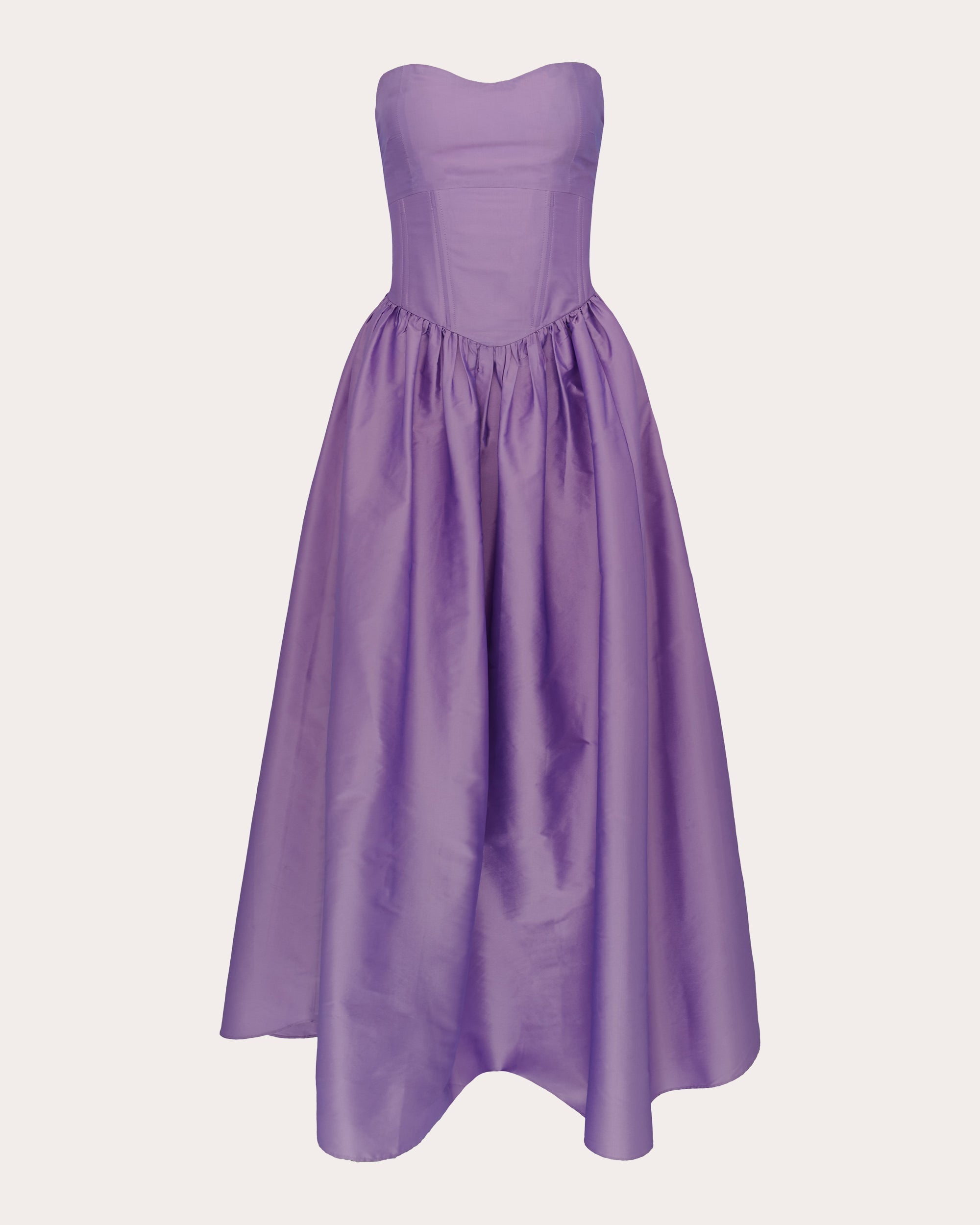 Naina Gathered Taffeta Midi Dress
