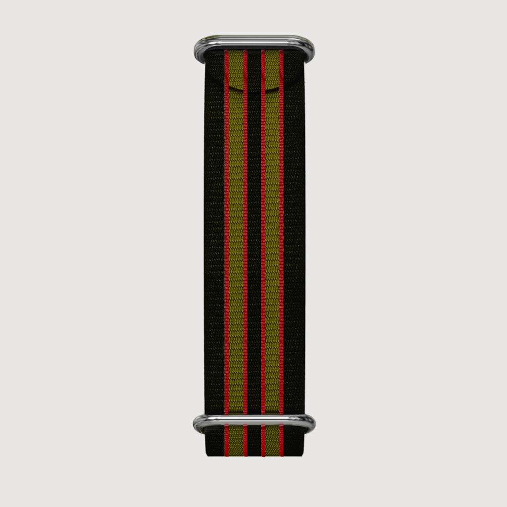 Nato Strap - Vintage Bond Black, Red & Green