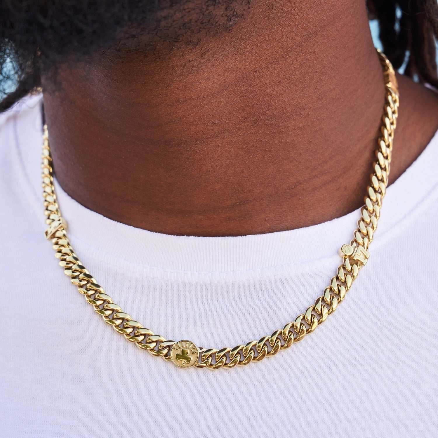 Boston Celtics 8MM Miami Cuban Chain - Gold