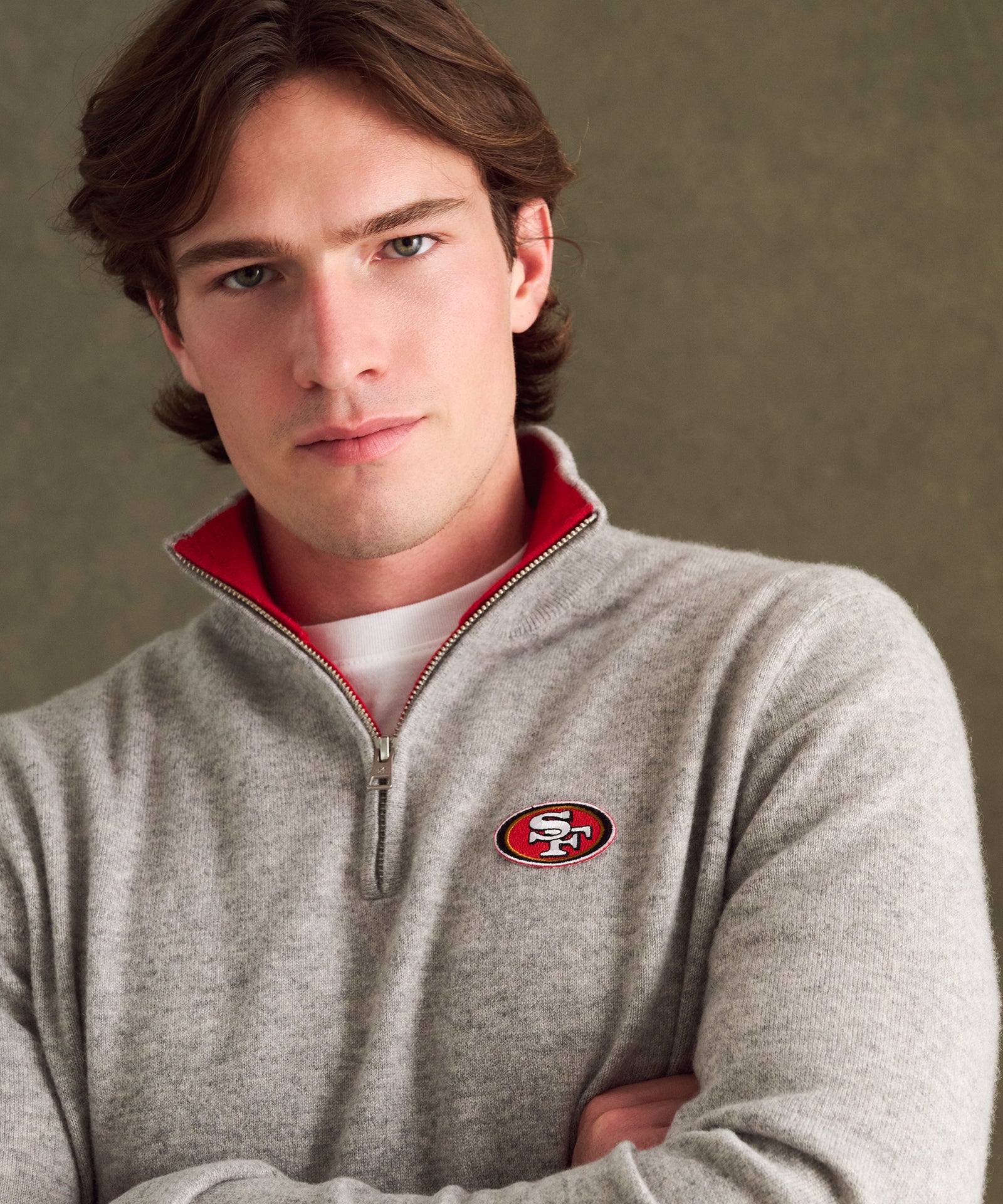 NFL Signature Cashmere Color Blocked Quarter Zip