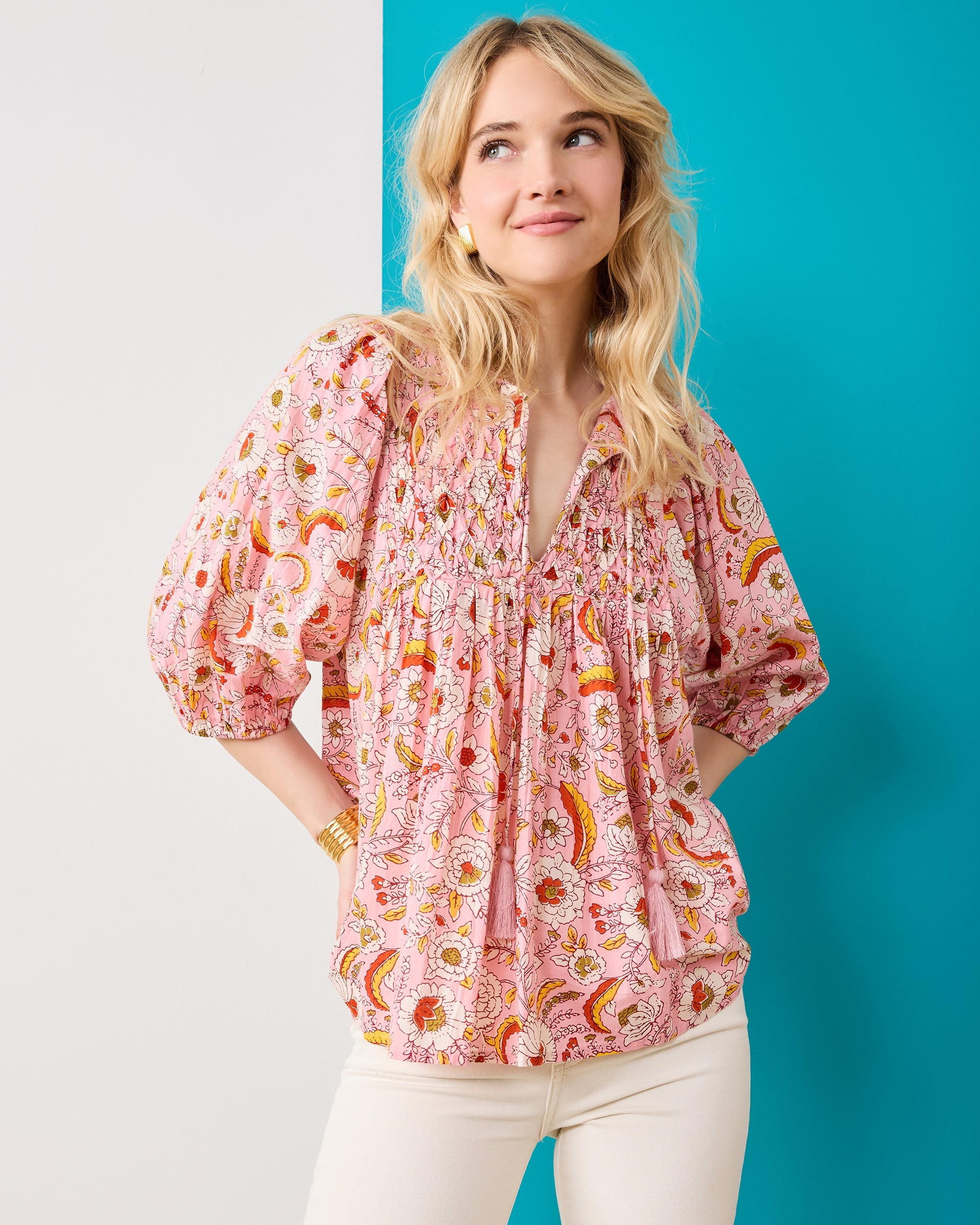 India Bloom  - Artifact Blouse - Soft Rose