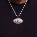 Iced Superbowl LX Official NFL Football Pendant in White Gold