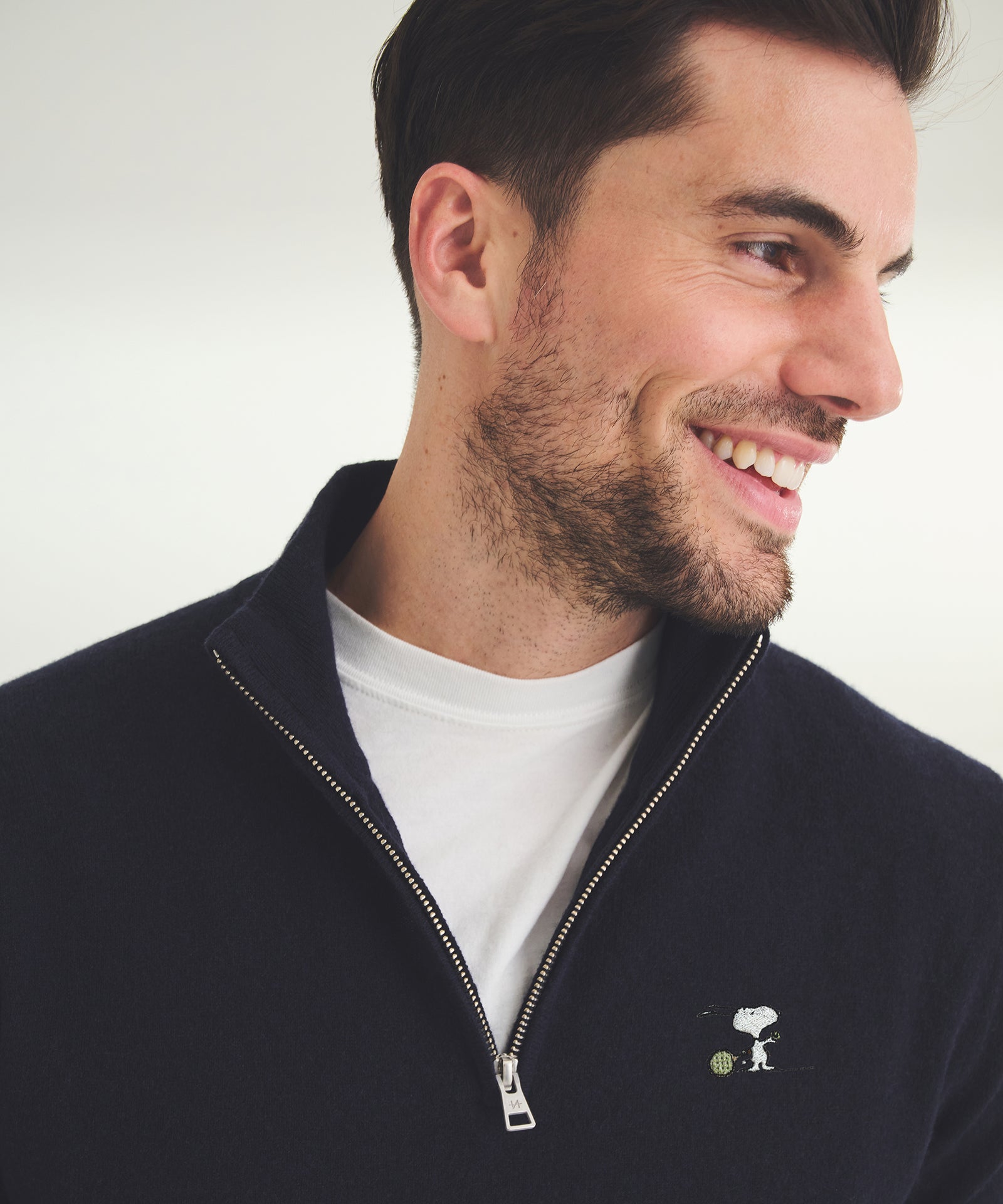 Men's Snoopy Tennis Signature Cashmere Quarter Zip