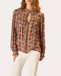 Georgia Floral Gathered Ruffle Top