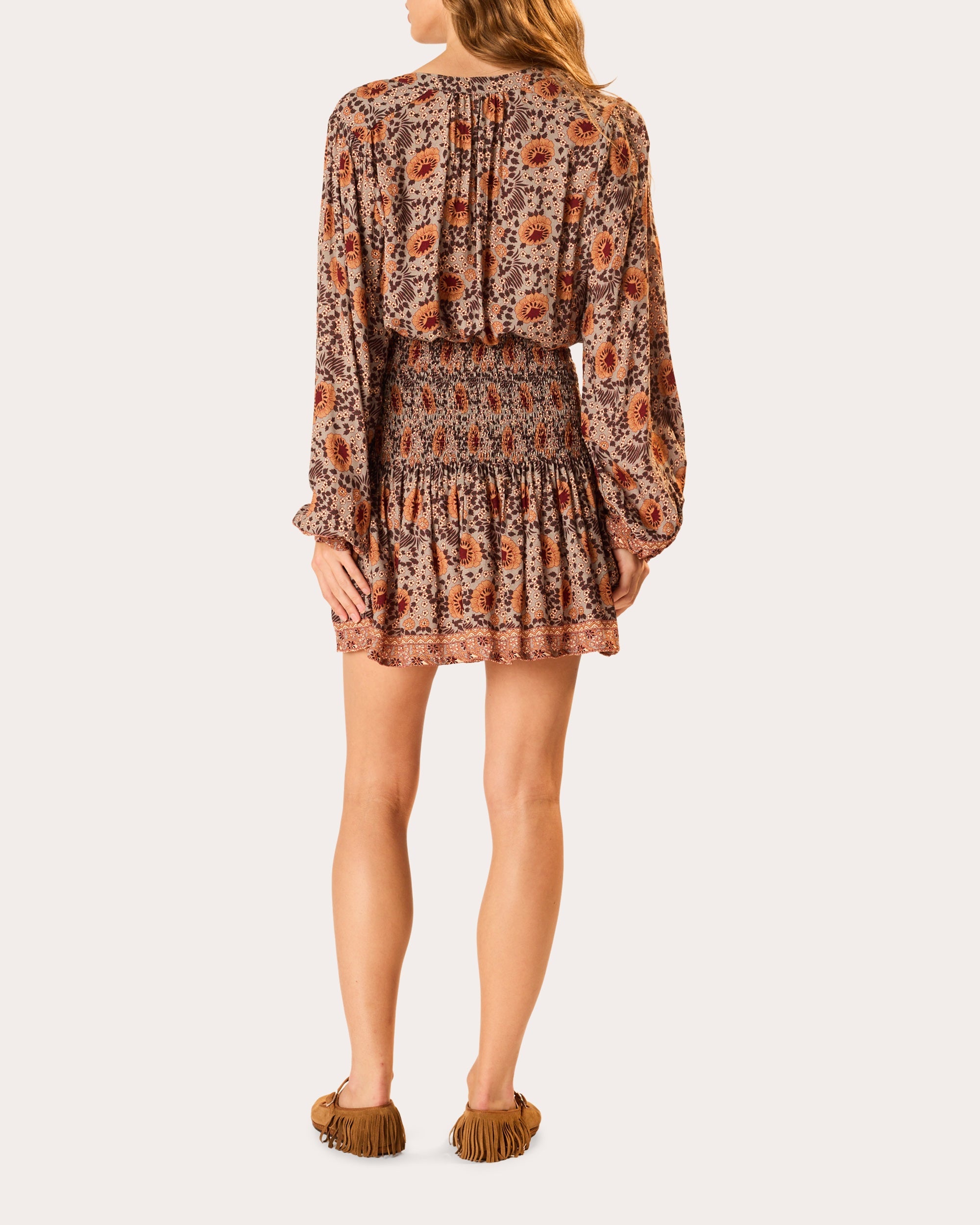 Tolan Floral Gathered Button-Up Top