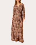 Kate Floral Gathered Wrap Maxi Dress