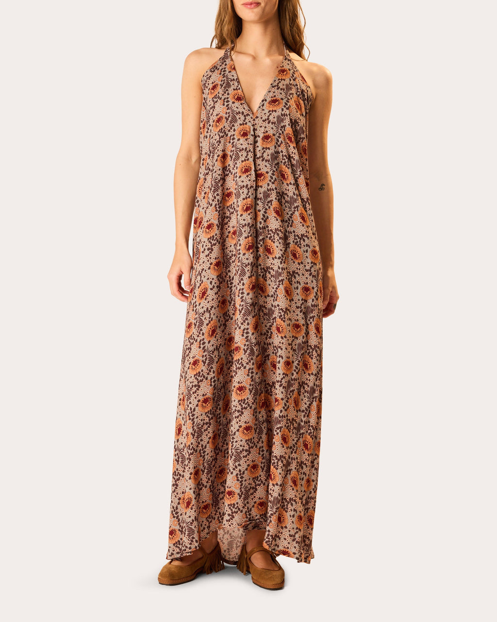 Lola Floral Halter Maxi Dress