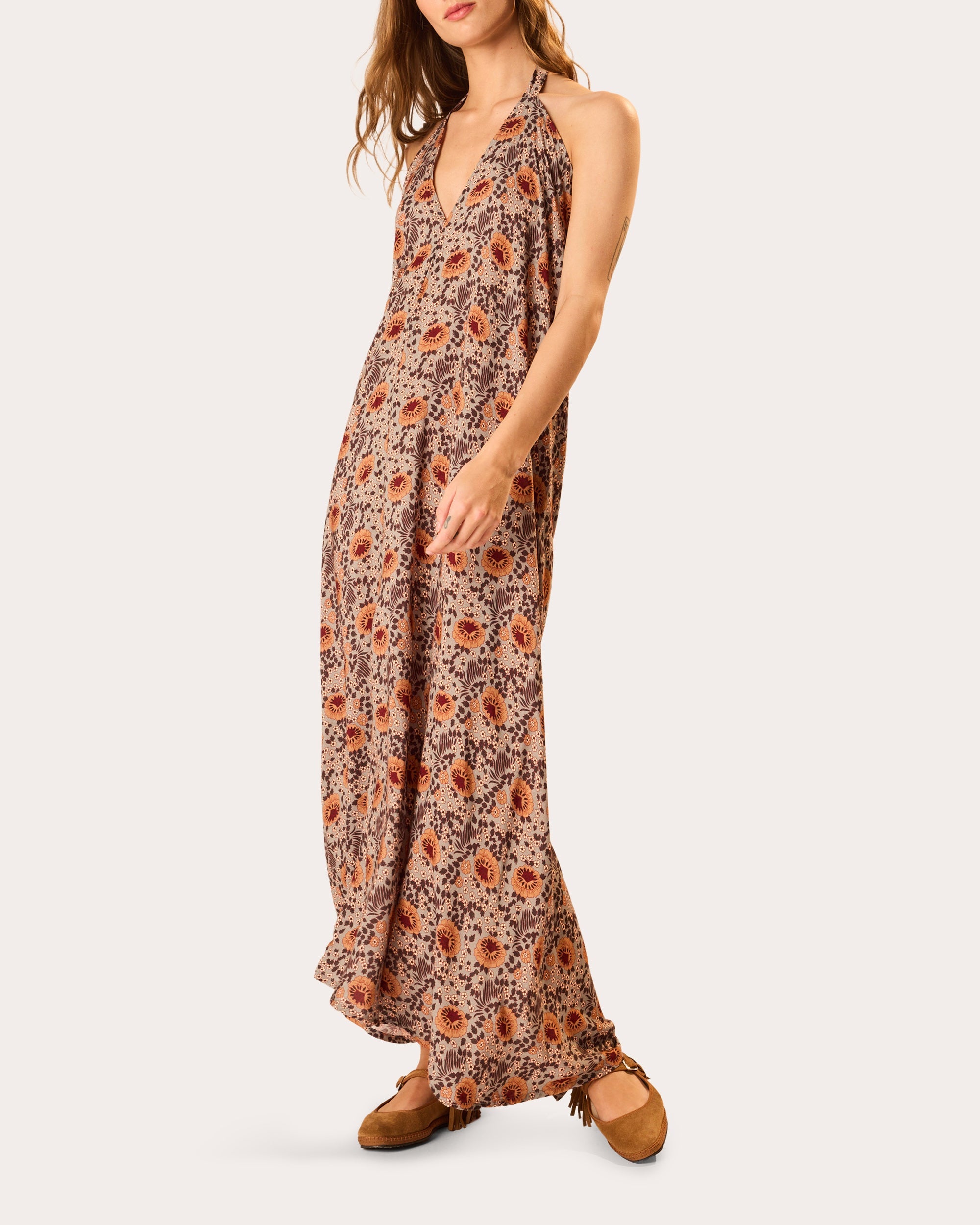 Lola Floral Halter Maxi Dress