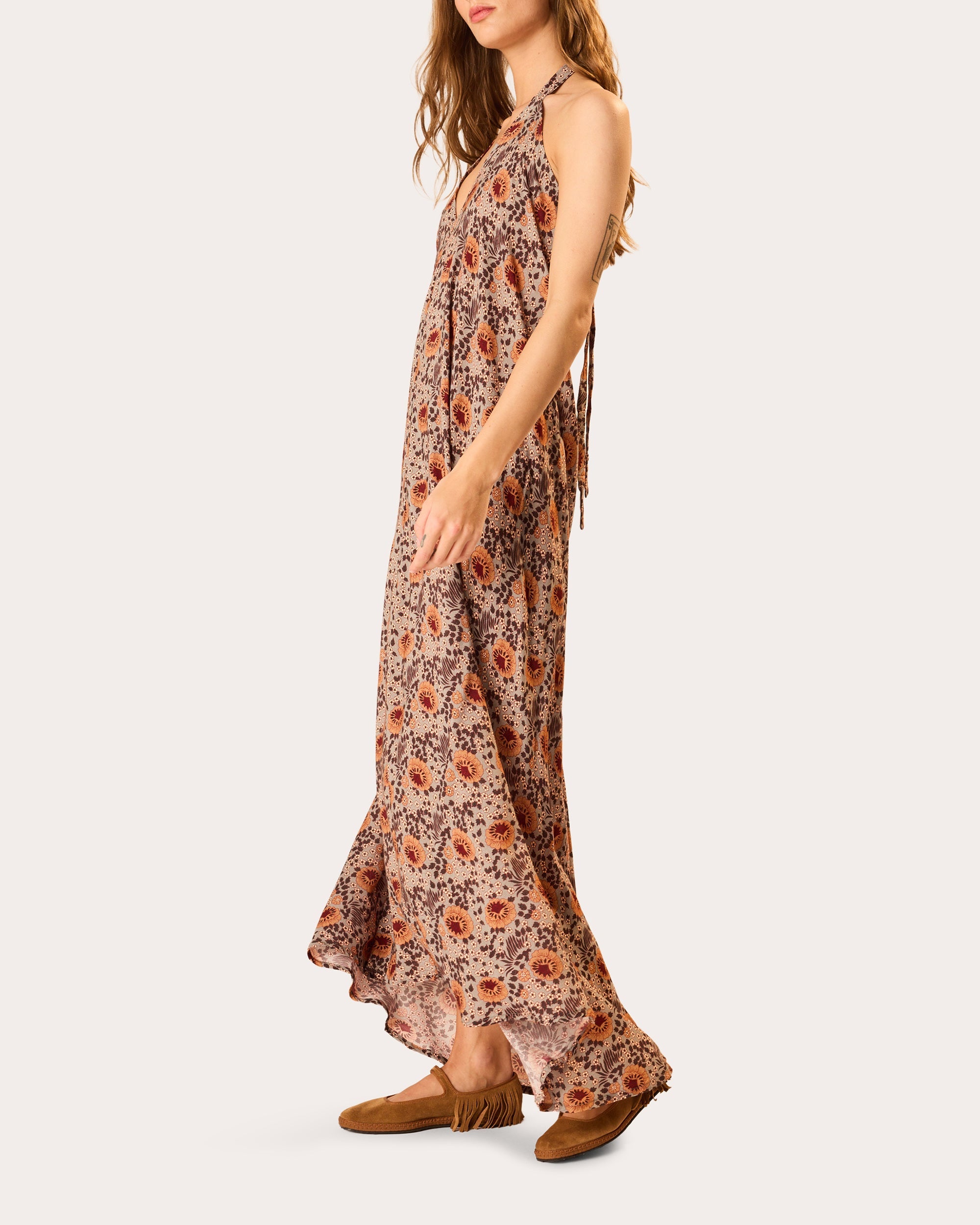 Lola Floral Halter Maxi Dress