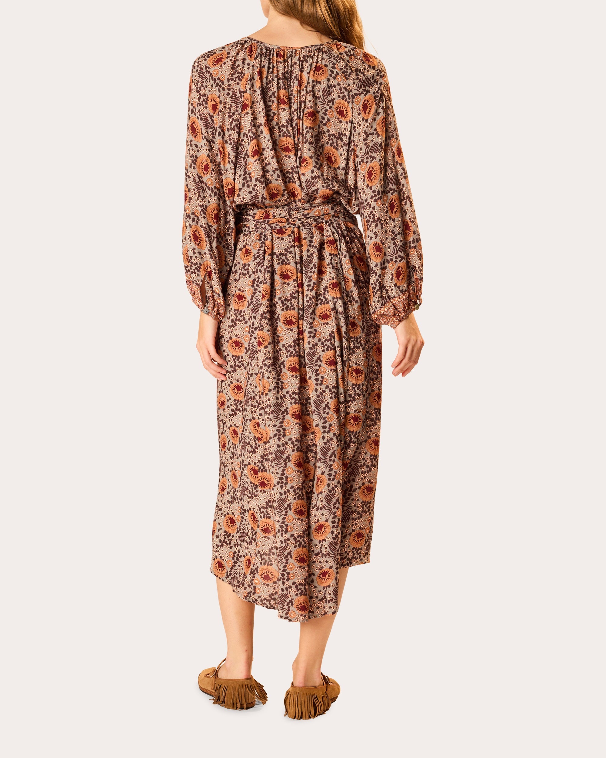 Alex Floral Belted Button-Up Midi Dress