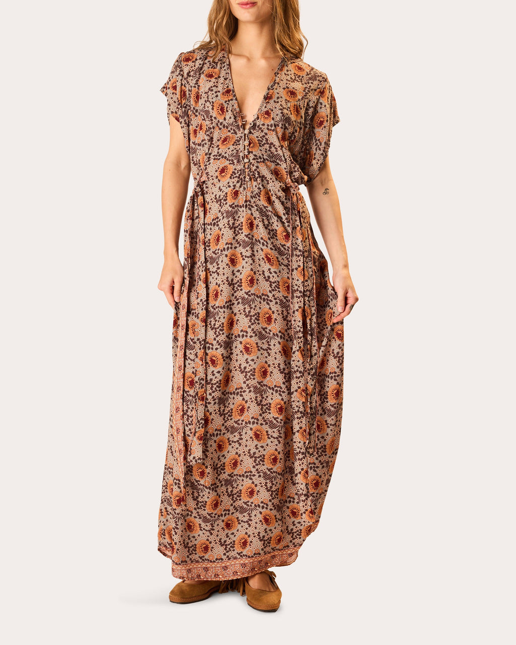 Monica Floral V-Neck Maxi Dress