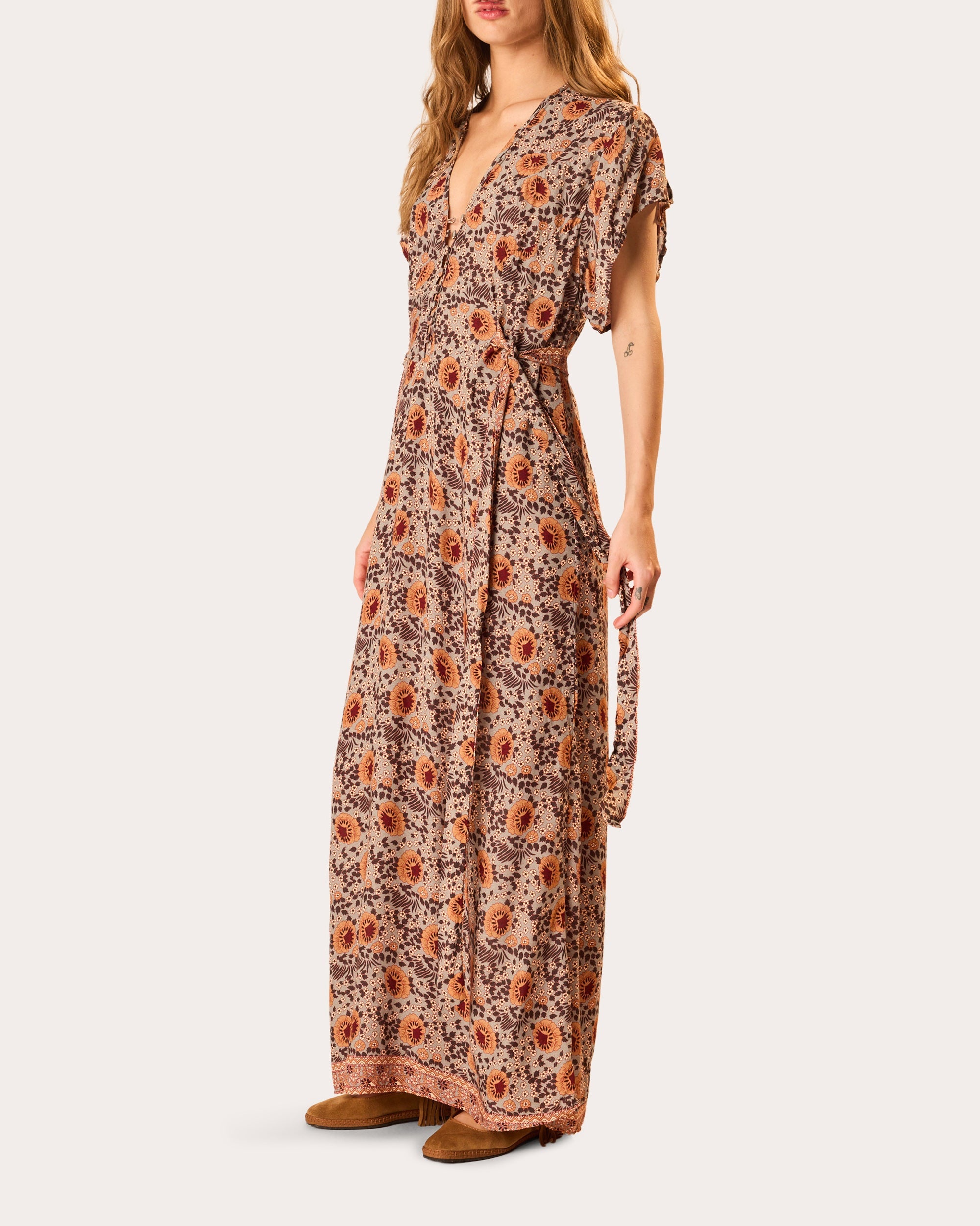 Monica Floral V-Neck Maxi Dress