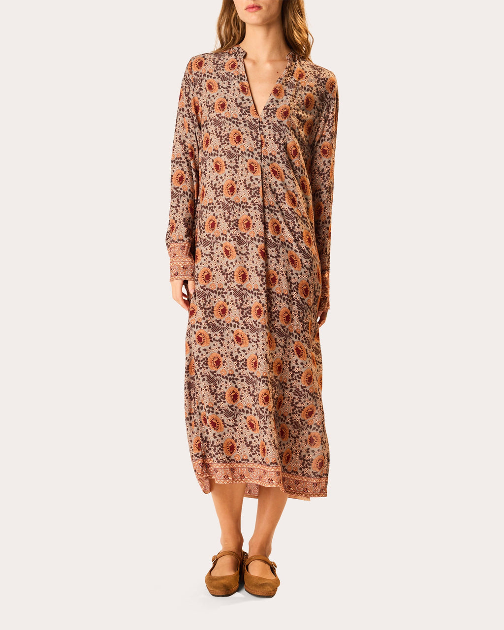 Valerie Floral V-Neck Midi Dress