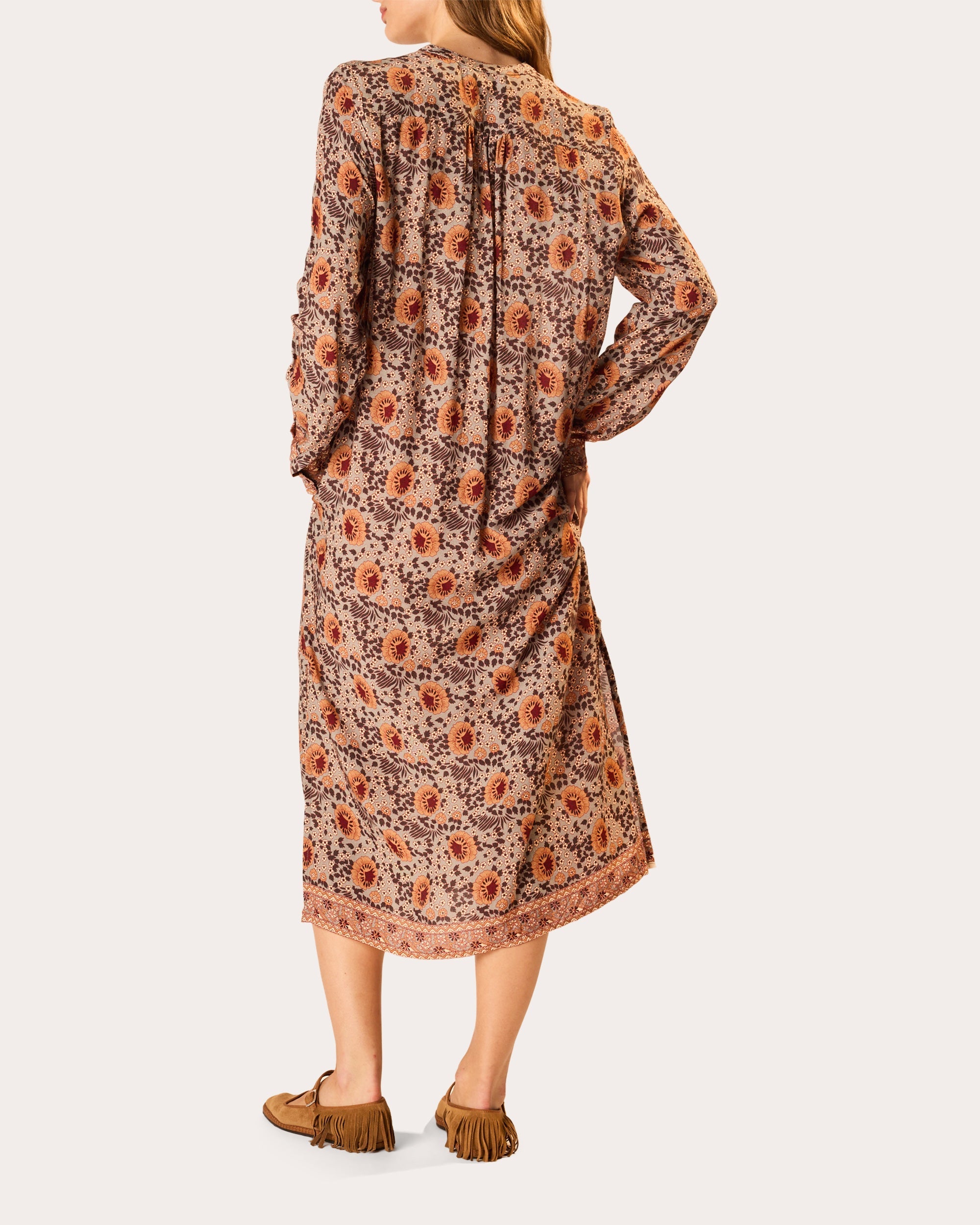 Valerie Floral V-Neck Midi Dress
